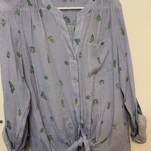 Succulent and cactus button up